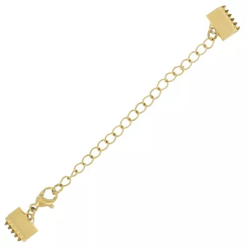 Chiusura a moschettone con terminali da 8 mm - Acciaio inox dorato 304L x1