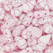 Perline in vetro 2 fori Paisley Duo 9x5.5 mm - Ionic White - Pink x10g|raw }}