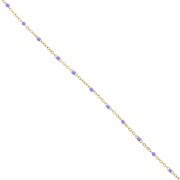 Catena con perline in resina da 2 mm - Acciaio inox 304 dorato - Viola x1m