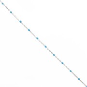 Catena con perline in resina epossidica da 2 mm - Acciaio inox 304 - Blu x1m