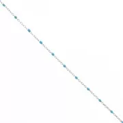 Chaîne avec perles en résine époxy 2 mm - Acier inox 304 - Bleu x1m