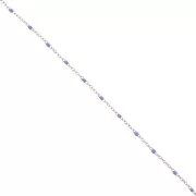 Chaîne avec perles en résine époxy 2 mm - Acier inox 304 - Violet x1m