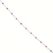 Catena con perline in resina epossidica da 2 mm - Acciaio inox 304 - Rosso x1m