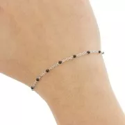 Catena con perline in resina epossidica da 2 mm - Acciaio inossidabile 304 - Nero x1m