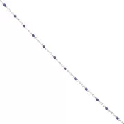 Catena con perline in resina epossidica da 2 mm - Acciaio inossidabile 304 - Viola scuro x1m