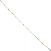 Catena con perline in resina epossidica da 2 mm - Acciaio inox 304 - Arancione x1m