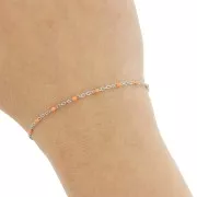 Catena con perline in resina epossidica da 2 mm - Acciaio inox 304 - Arancione x1m