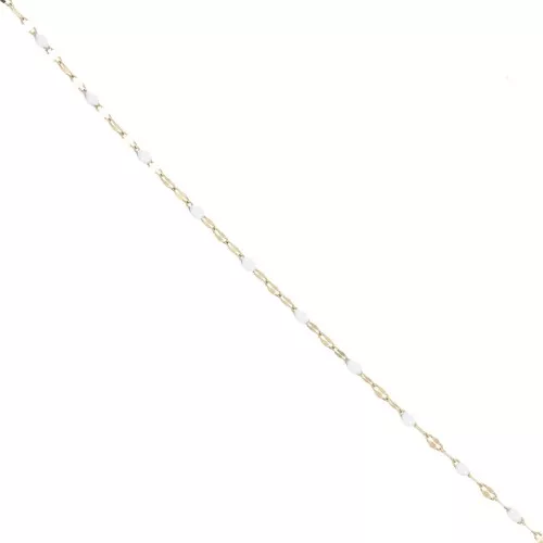 Catena e resina epossidica da 2 mm - Acciaio inossidabile 304 dorato - Bianco x1m