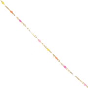 Catena a maglia fantasia e resina epossidica 2 mm 304 acciaio inossidabile Dorato Rosa Arancione x1m