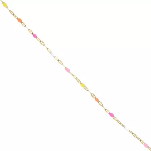 Catena a maglia fantasia e resina epossidica 2 mm 304 acciaio inossidabile Dorato Rosa Arancione x1m