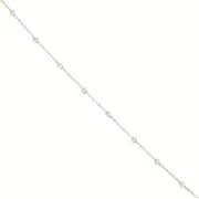 Catena forzatina e perline da 3,4mm Acciaio inossidabile 304 dorato - Bianco x1m