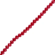 Perle sfaccettate rotonde - rotonde appiattite - 6x5 mm Corallo rosso scuro x40cm