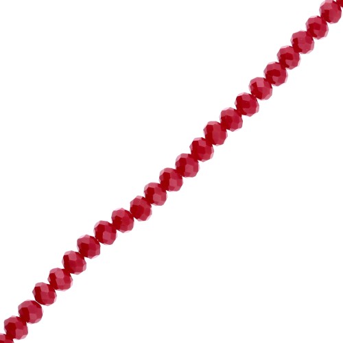 Perle sfaccettate rotonde - rotonde appiattite - 6x5 mm Corallo rosso scuro x40cm