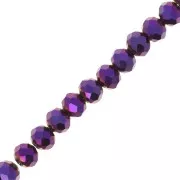Perle sfaccettate rotonde - rotonde appiattite - 6x5 mm Purple Iris x42cm