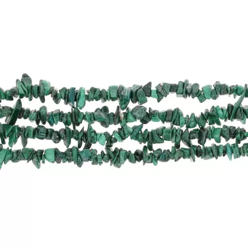 Perle di pietra semipreziosa Chips 3 - 5 mm - Malachite x80cm
