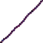 Perline sfaccettate rotonde - rotonde appiattite - 4,5x3,5 mm Purple Iris x40cm