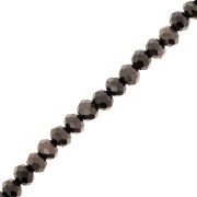 Perle sfaccettate rotonde - rotonde appiattite - 4x3,5 mm Marrone x40cm|raw }}