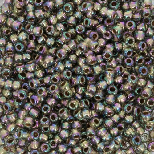 Rocaille Toho 11/0 TO11R999 - Black Diamond Rainbow Gold Lined x8g