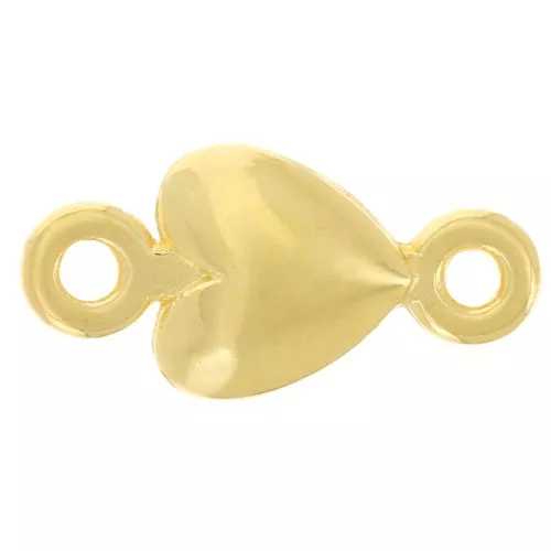 Distanziatore cuore 11x5,5 mm - Dorato con oro fino x5