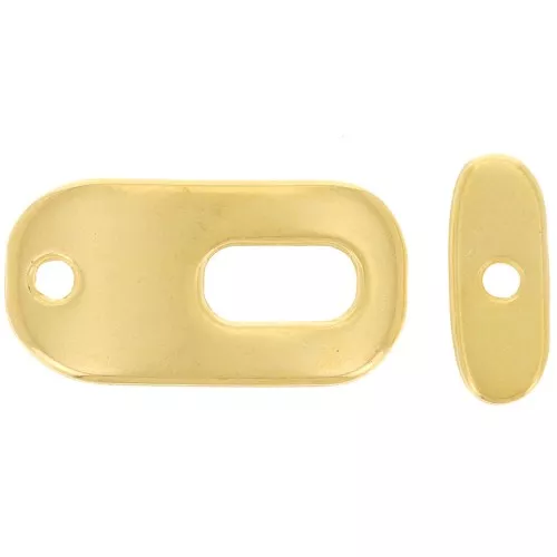 Chiusura rettangolare a T 21x11 mm per bracciale o collana - Dorata in oro fino x1