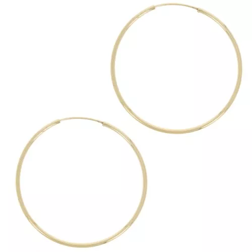 Orecchini a cerchio tondo da 41 mm - filo da 1,5 mm - placcato oro 3 micron x2