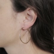 Orecchini a cerchio tondo da 41 mm - filo da 1,5 mm - placcato oro 3 micron x2