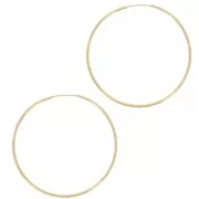 Orecchini a cerchio tondo da 52 mm - filo da 1,5 mm - placcato oro 3 micron x2