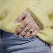 Anello largo 10 mm - Misura 51 - placcato oro 3 micron x1