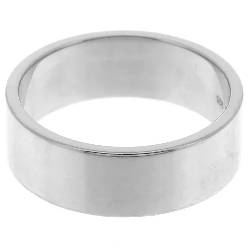 Anello largo 7 mm - Misura 61 - Argento rodiato 925 x1