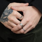 Anello sottile 3 mm - Misura 59 - Argento 925 rodiato x1