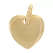 Pendente cuore da 10 mm con anello chiuso - placcato oro 3 micron x1