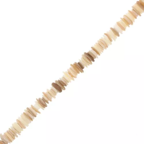 Perline tonde heishi irregolari 5-9 mm Conchiglia - Naturale x 39cm