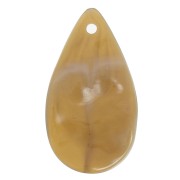 Pendenti gocce ondulate in acrilico 30x17 mm - Marrone marmorizzato - Bianco x6|raw }}