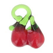 Ciondoli in vetro Cherry 20x13 mm - Rosso - Verde x4|raw }}