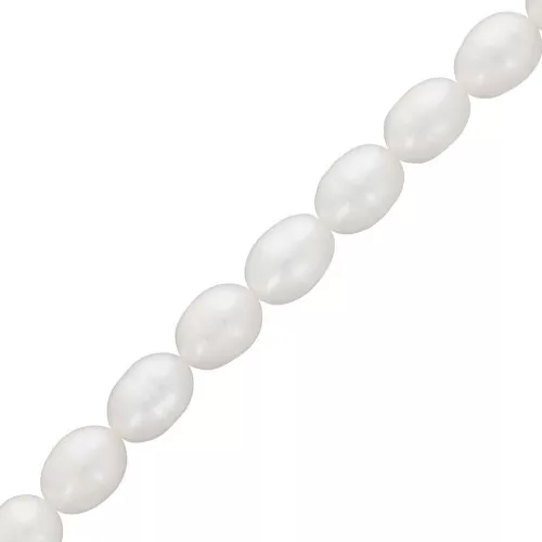 Perle di acqua dolce a grani di riso - 8x7 mm - Grado A Bianco x10