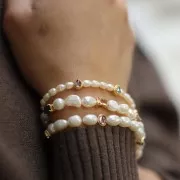 Perle d'acqua dolce a grani di riso - 5x4 mm - Grado AA- Bianco x10