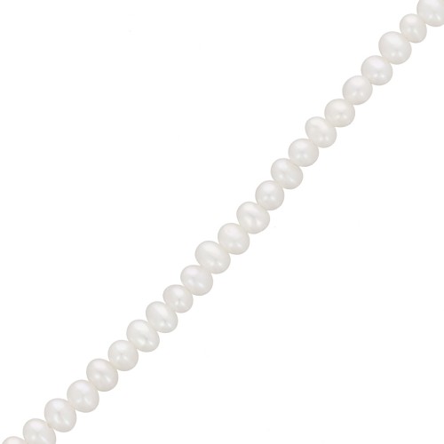 Perle d'acqua dolce tonde appiattite irregolari 3x2,5 mm - Grado AA+ Bianco x20
