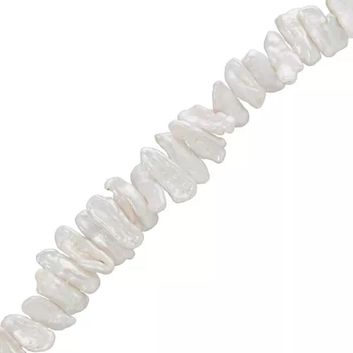 Perle irregolari d'acqua dolce Biwa da 17 mm a 23 mm - Grado AA Bianco iridescente x6