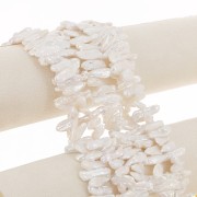 Perle irregolari d'acqua dolce Biwa da 17 mm a 23 mm - Grado AA Bianco iridescente x6