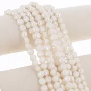 Perle ovali irregolari barocche d'acqua dolce 10x9 mm - Grado AA Bianco x6