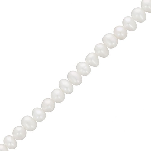 Perle ovali irregolari barocche d'acqua dolce 4,5x4 mm - Grado AA Bianco x10