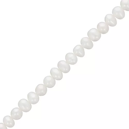 Perle ovali irregolari barocche d'acqua dolce 4,5x4 mm - Grado AA Bianco x10