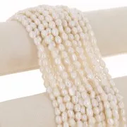 Perle d'acqua dolce barocche irregolari 7x6 mm - Grado AA Bianco x10