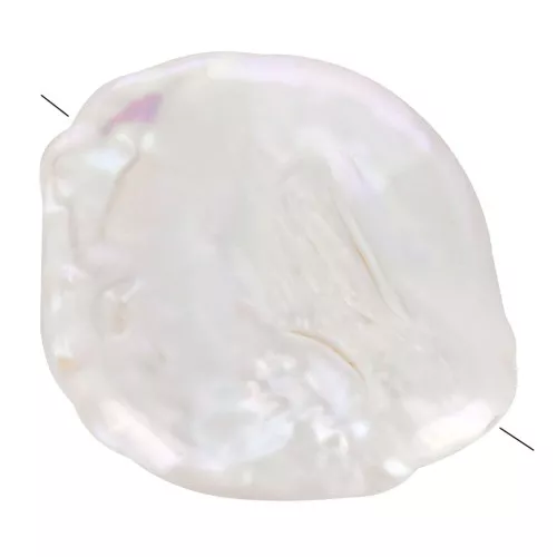 Perla irregolare d'acqua dolce - Paletta rotonda 17 mm - Grado AA- Bianco x1
