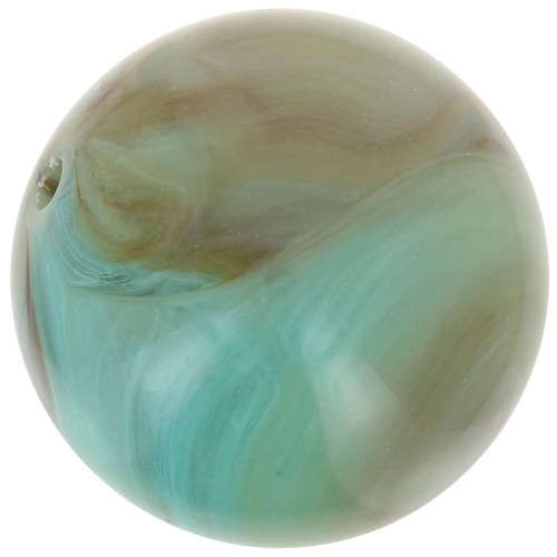 Perle rotonde da 14 mm in resina opaca - Turchese marmorizzato x6