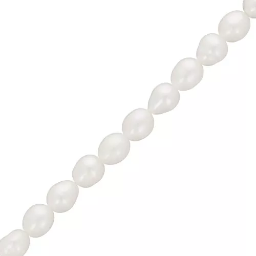 Perle d'acqua dolce a grana di riso 5x4 mm - Grado AA - Bianco x36cm