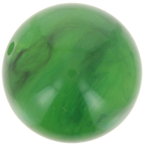 Perle tonde da 14 mm in resina trasparente - Verde marmorizzato x6
