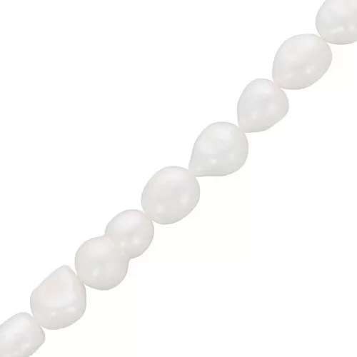 Perle d'acqua dolce barocche irregolari 10x8 mm - Grado AA Bianco x39cm