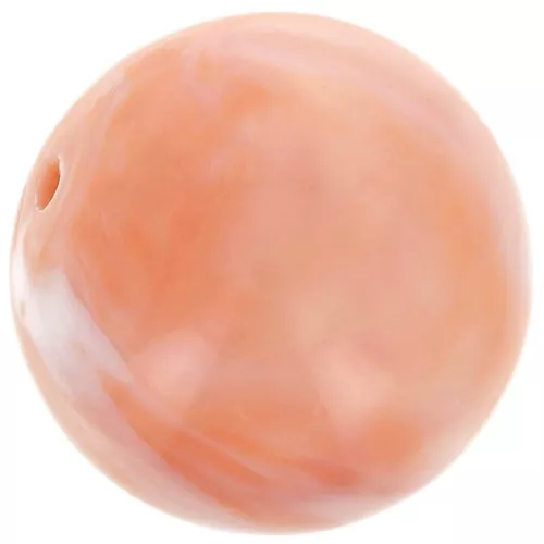Perle rotonde in resina opaca da 14 mm - Corallo marmorizzato x6