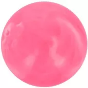 Perle rotonde da 14 mm in resina opaca - Rosa brillante marmorizzato x6